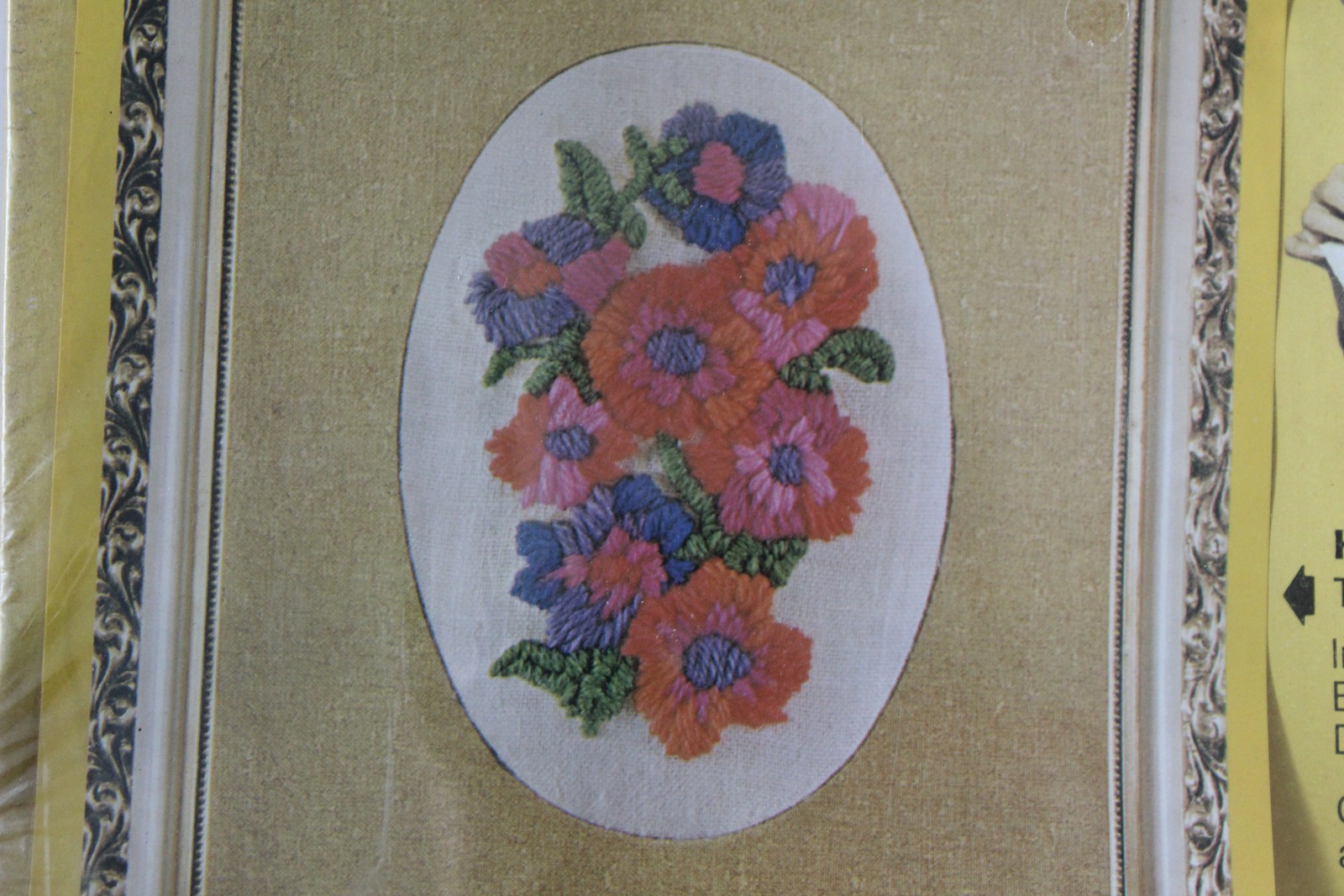 Vintage General Crafts Crewel Embroidery Kit No. 3503 Bouquet 8″x10″ Unopened