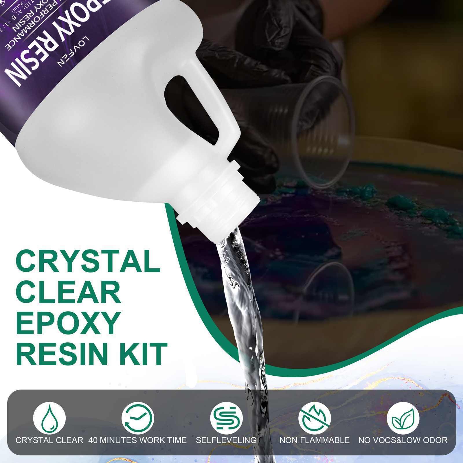 Crystal Clear Epoxy Resin – 1 Gallon Kit – for Jewelry DIY Art Crafts Tumbler