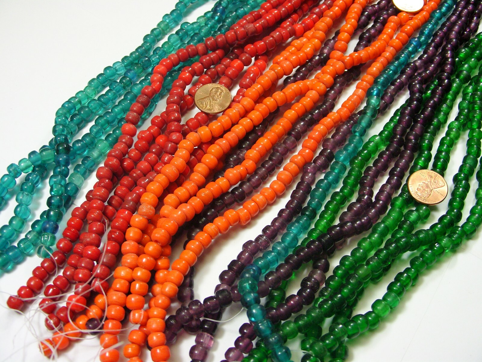 20 Strands 22″ Close Out Assorted Colors (5mm x 7mm) Glass Pony Beads Bulk (L-1)