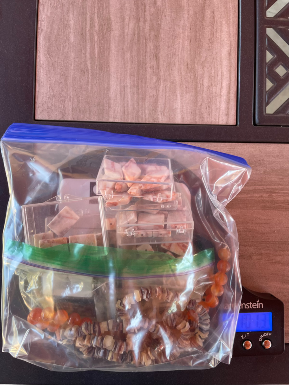 3- 1 lb Bags Of Various Stone Beads, all drilled, some are labeled, most are not