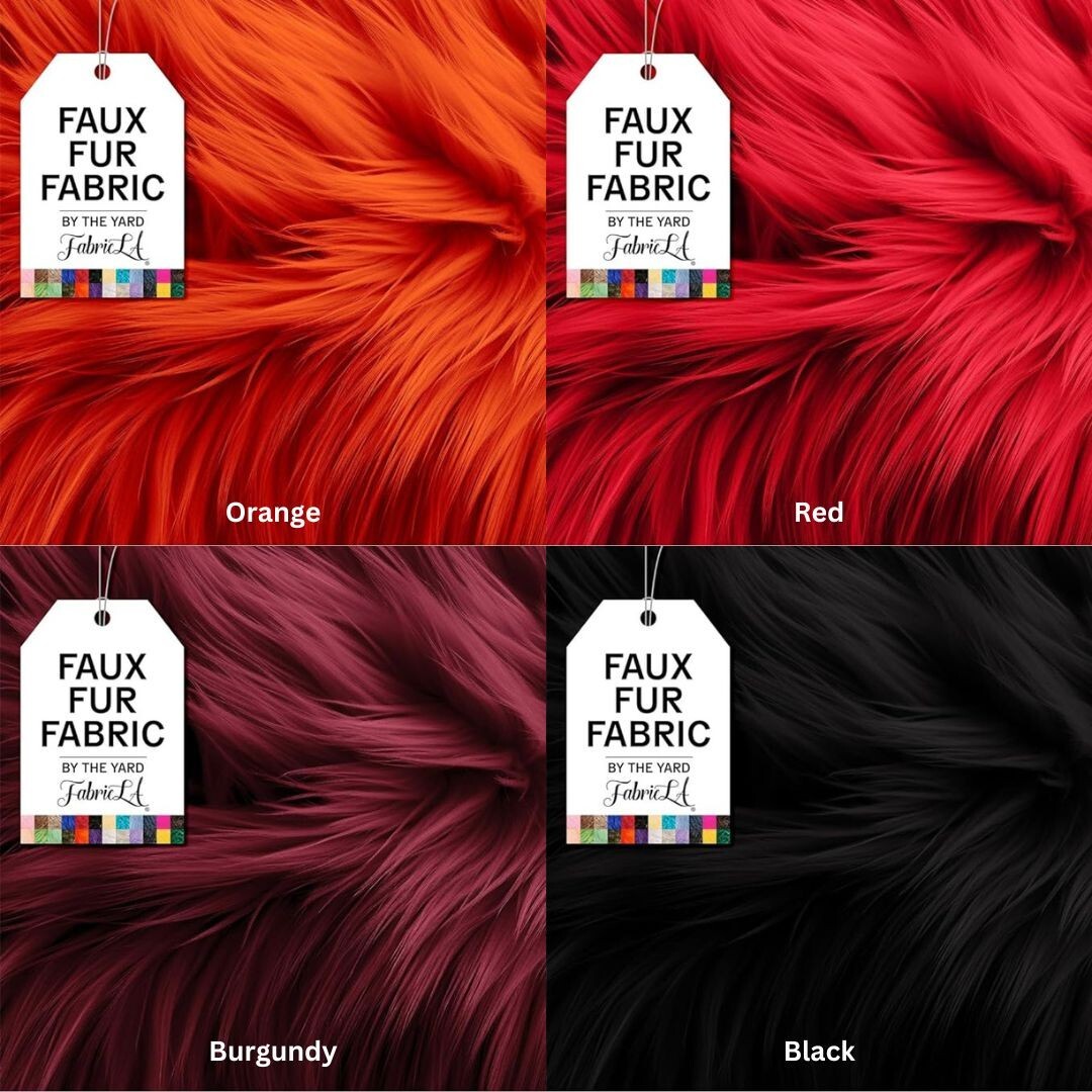 FabricLA Shaggy Faux Fur Fluffy Fabric by the yard | Artificial Art & Craft