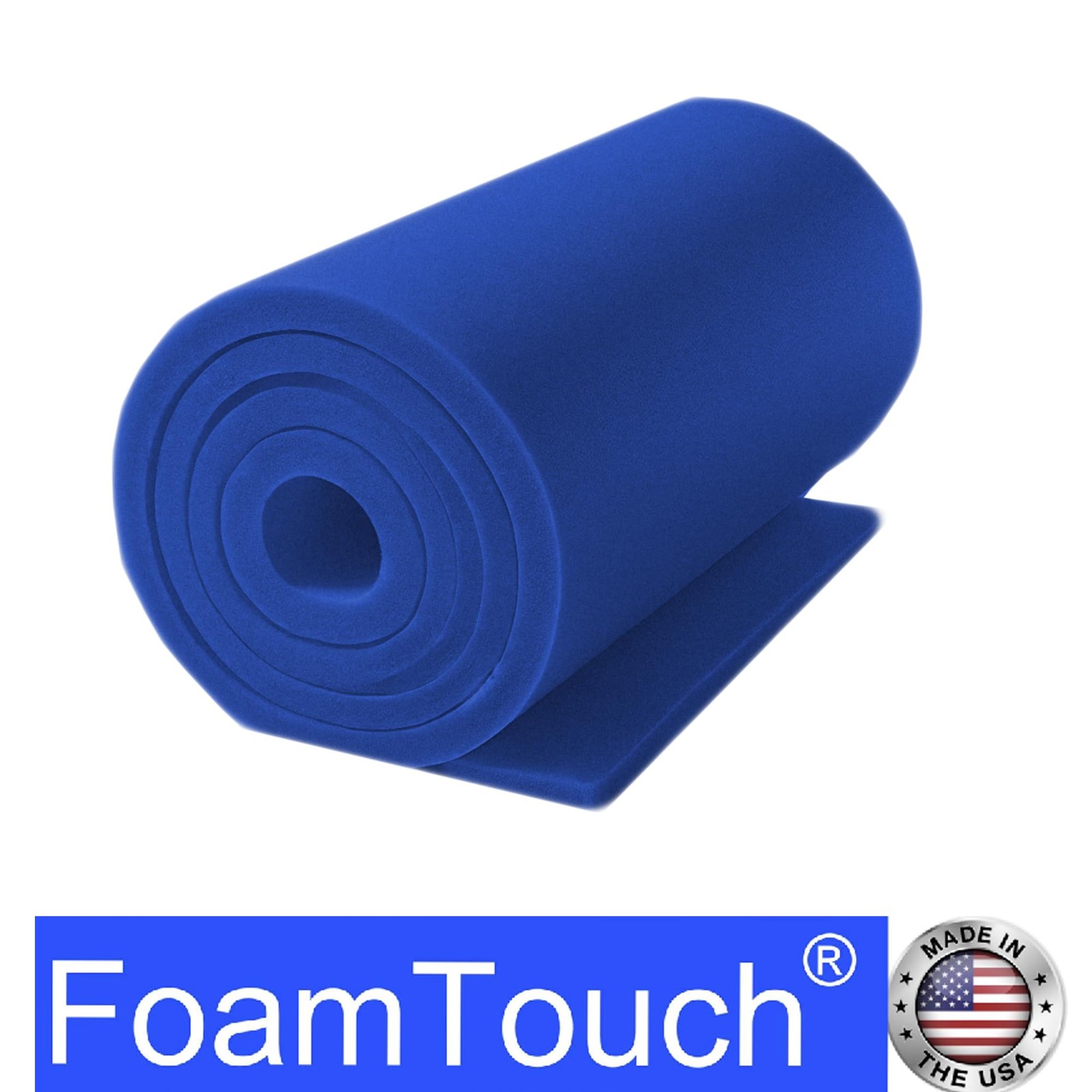 FoamTouch 1″ Thick x 36″ Wide x 72″ Long Blue High Density Foam, Ideal for Fo…
