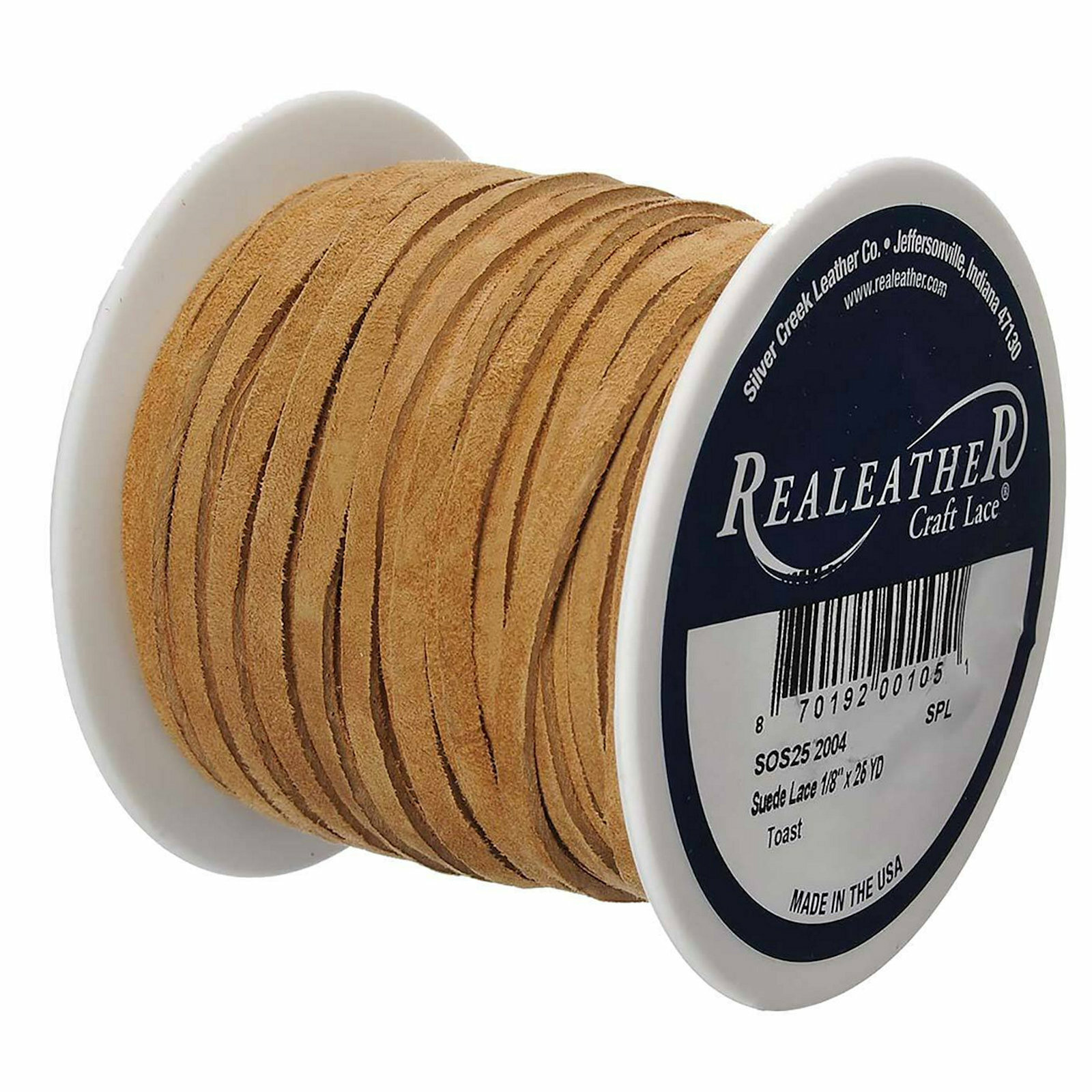 Suede Craft Lace Toast 1/8″ x 25 yds. by Silver Creek Realeather