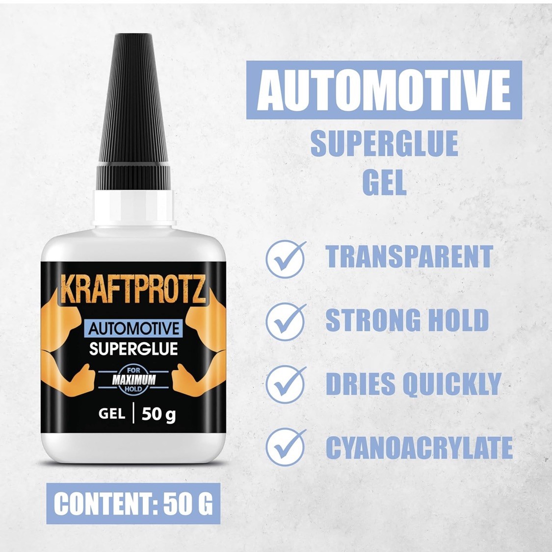 German Automotive Auto Glue Gel XL 50g (1.75oz) Xtra Strong Porsche, Audi, BMW