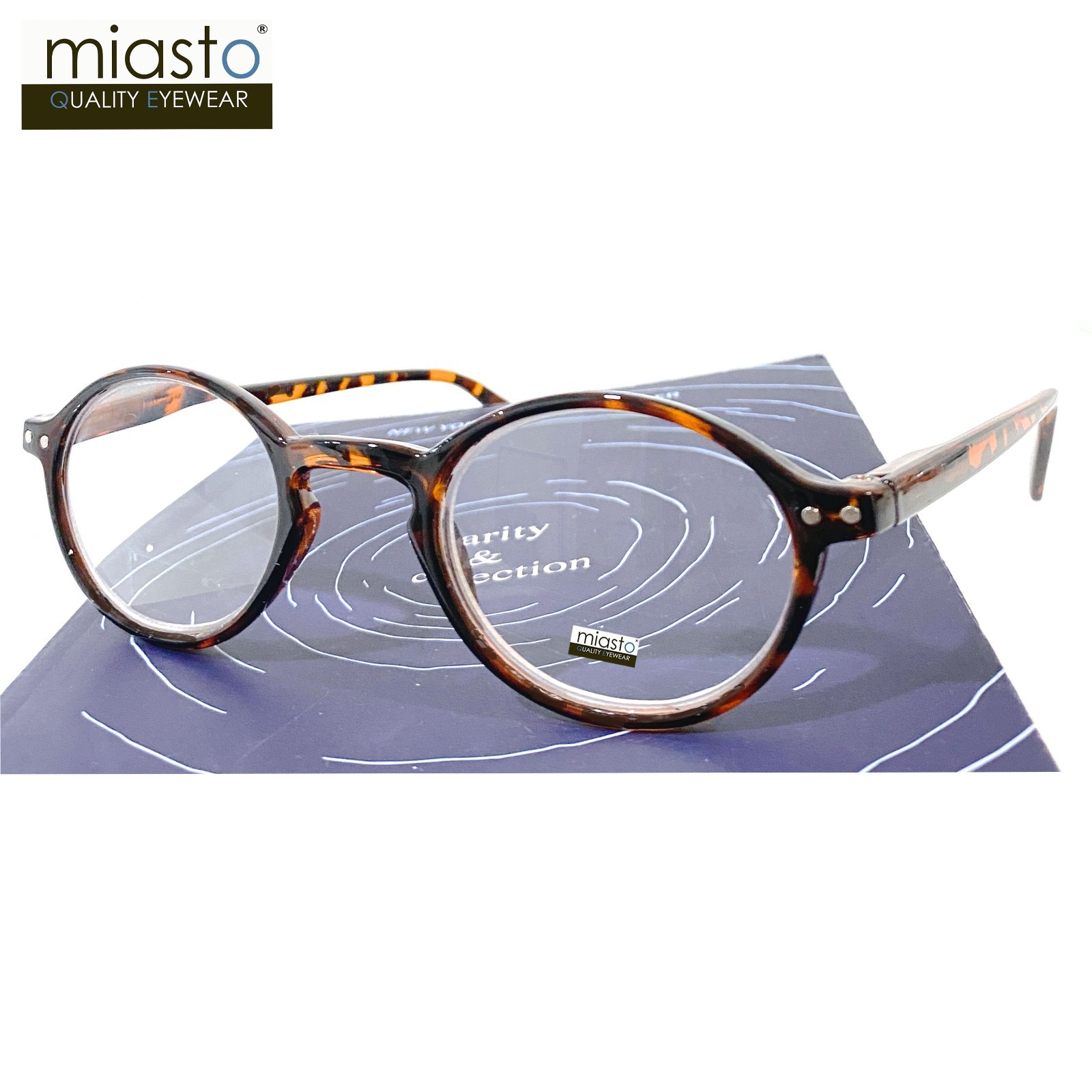 NWT$39.99 MIASTO RETRO ROUND KEYHOLE PREPPY READER VINTAGE READING SPECS GLASSES