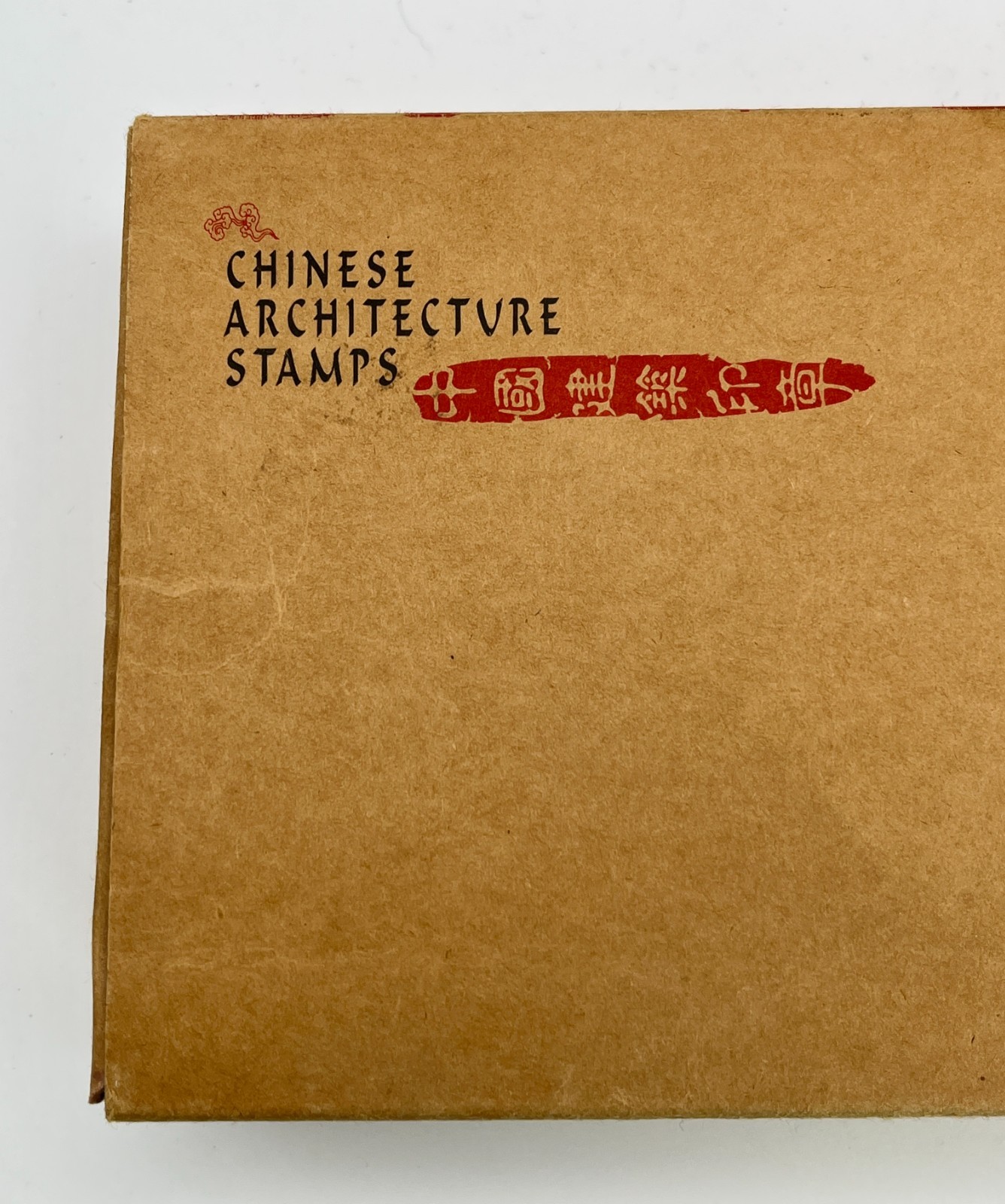 X JOY DESIGN Chinese Architecture Ink Stamps Wood Rubber Stamp Set Box Complete