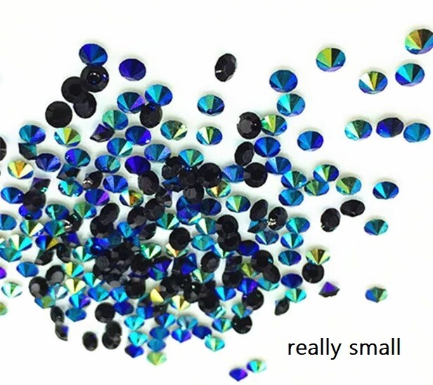 500 Pieces – 3mm black – AB Crystal – Pointed Bottom, flat tops, NEW beads