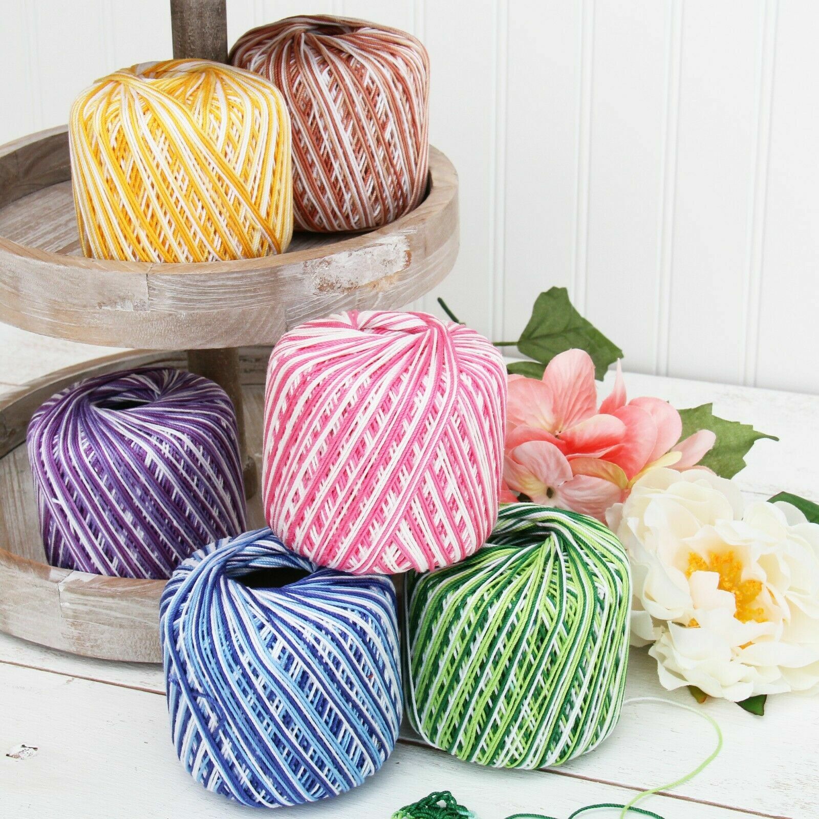Threadart 100% Pure Cotton Multicolor Crochet Thread Sets – 7 Colors & 2 Sizes
