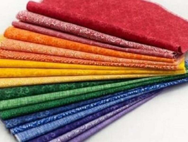 108 piece Rainbow Basics charm pack 5″ squares 100% cotton fabric quilt