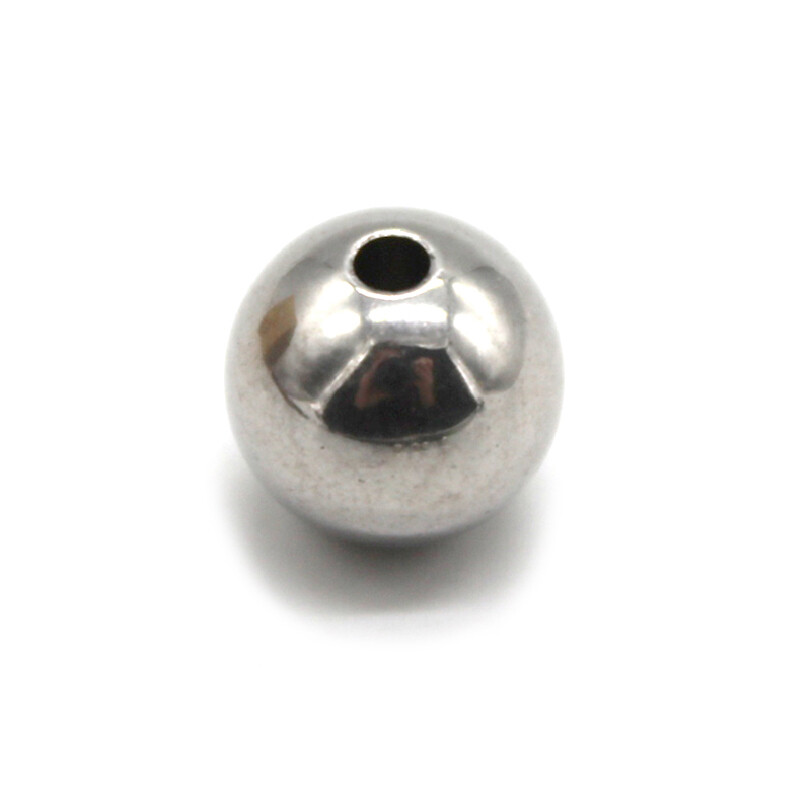 11mm-20mm Stainless Steel Spacer Beads Through Holes Metal Round Ball Crafts