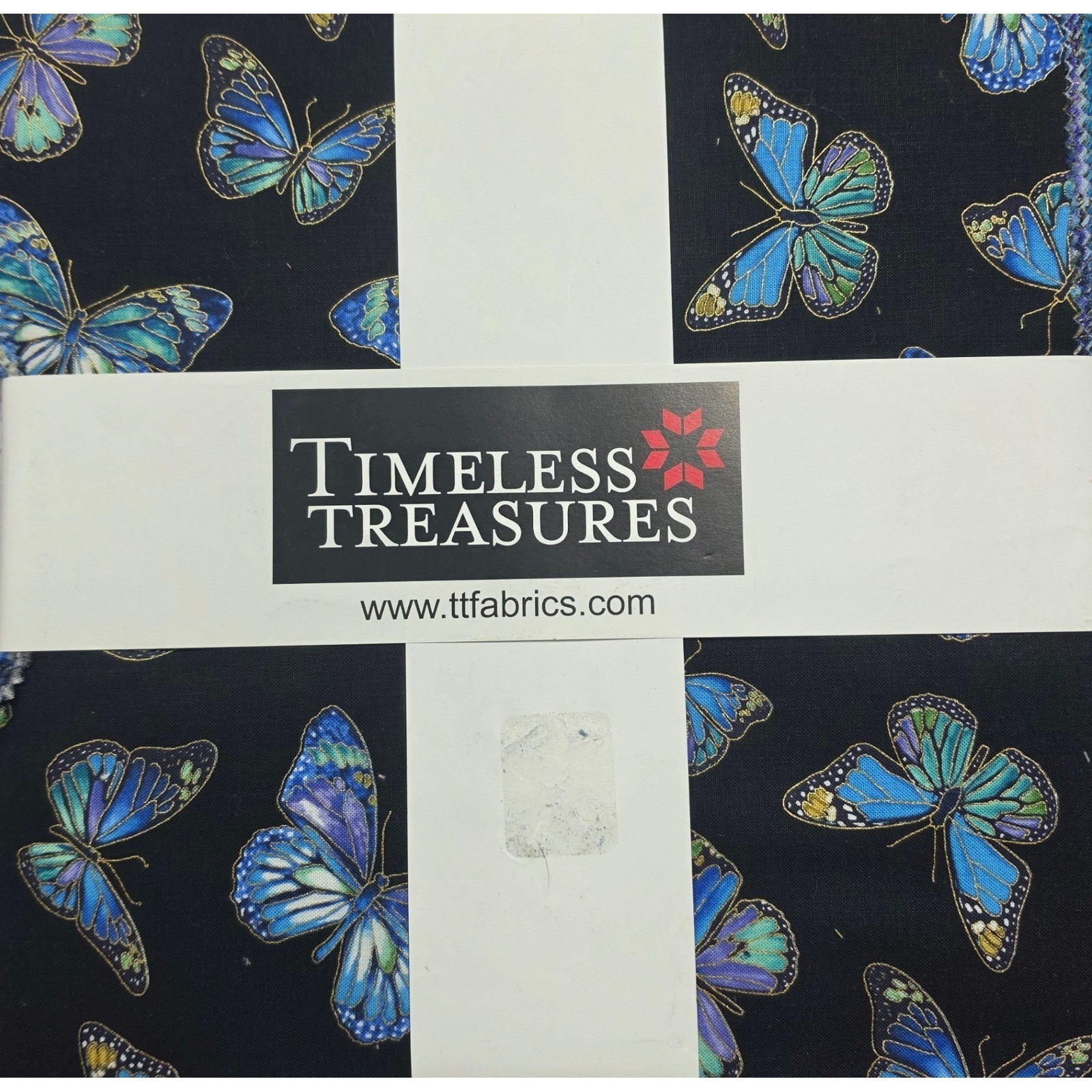 Timeless Treasures Fabric Squares Unisex 10in Black NWT Butterfly Enchant 42pc