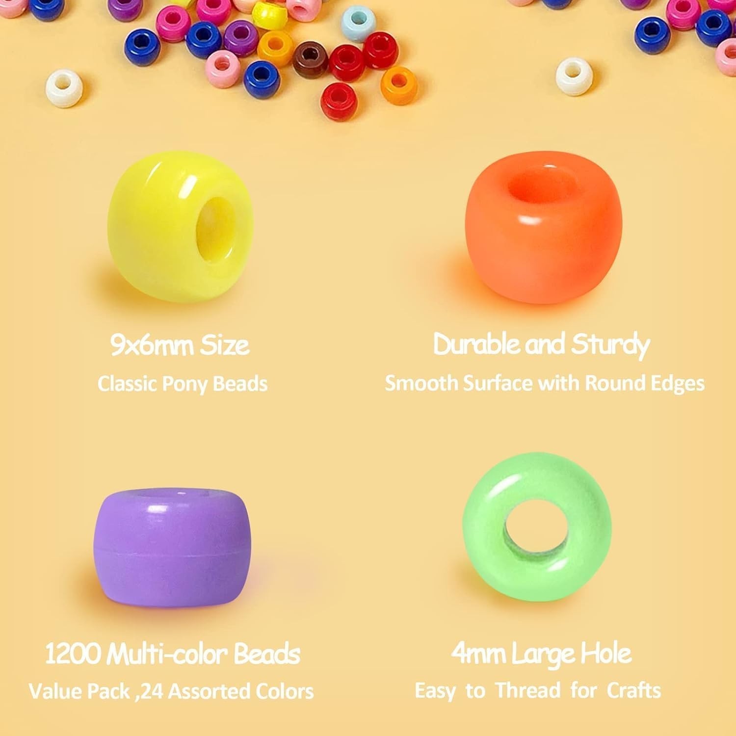 Expand Your Crafting with 1200 Pcs of Multi-Colored Kandi Beads for All Ages