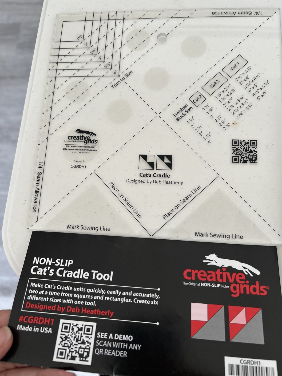 Creative Grids Quilt Ruler Lot 9 pcs Non-Slip Acrylic Cutting Rulers Omnigrid