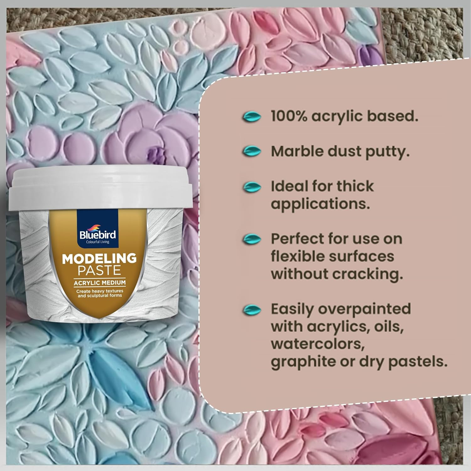 Thick Modeling Paste White 5 3 Oz Acrylic Medium for Texture and Dimension