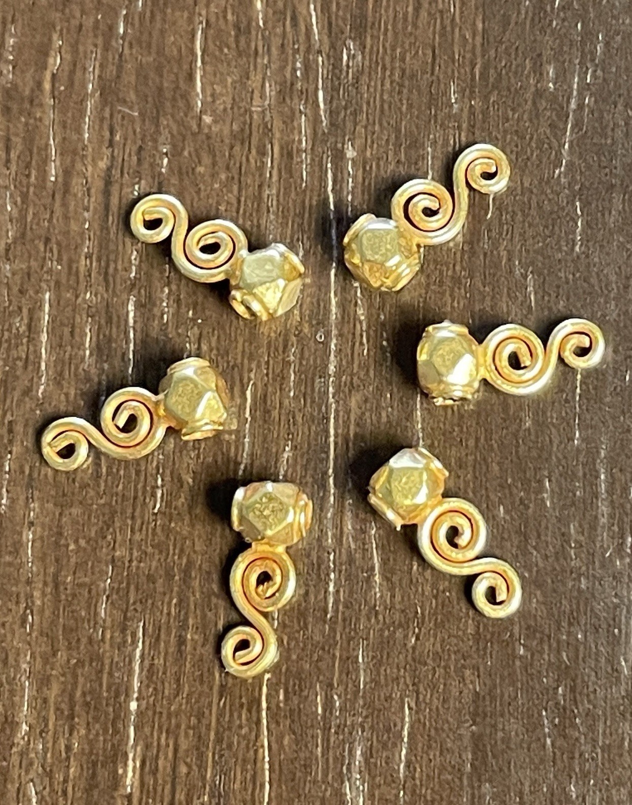 18K Solid Yellow Gold Beads Lot! 1.0 Gram! Not Scrap
