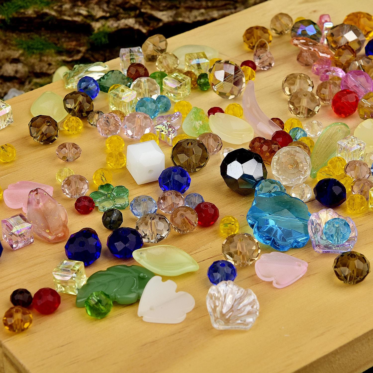 100g mix style Crystal Glass Beads for DIY Jewelry Making Faceted Assorted Loose