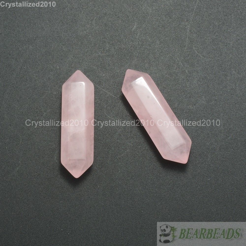 Natural Gemstone Hexagonal Pointed Reiki Chakra Raw Wand Pendant Beads Healing