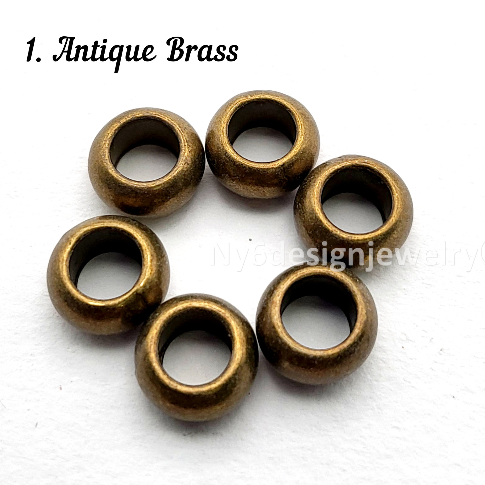 6 Colors available Big 5mm Hole Rondelle Spacer 10x5mm Beads Stopper Beads 6pcs