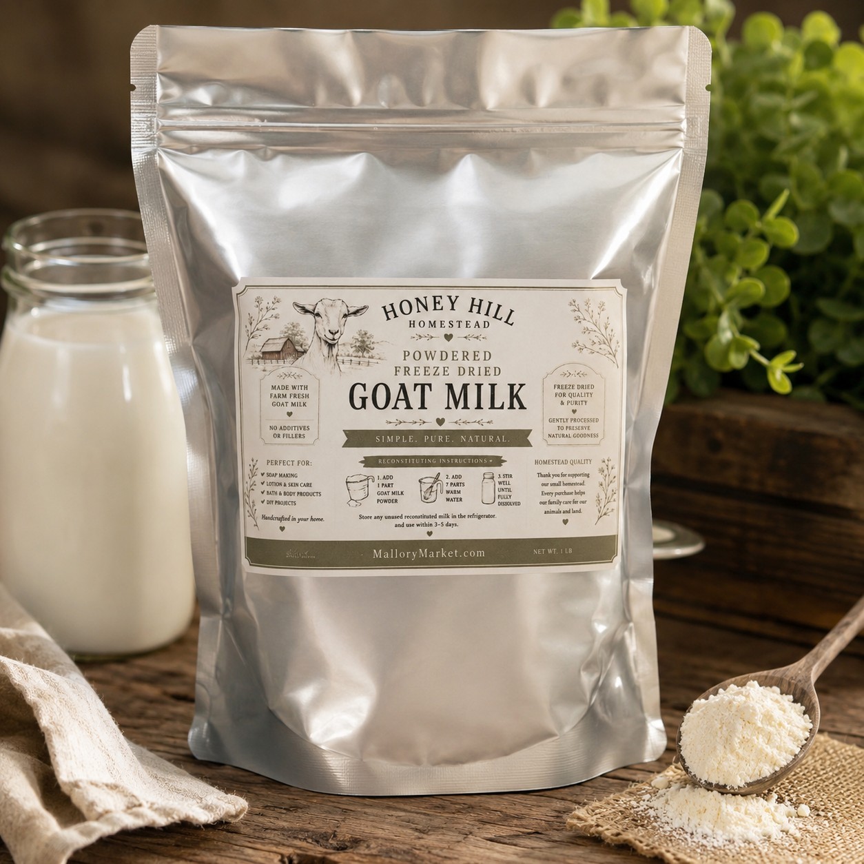 Freeze-Dried Whole Goat Milk Powder | Soap, Bath, Body & DIY | 3 oz No Additives