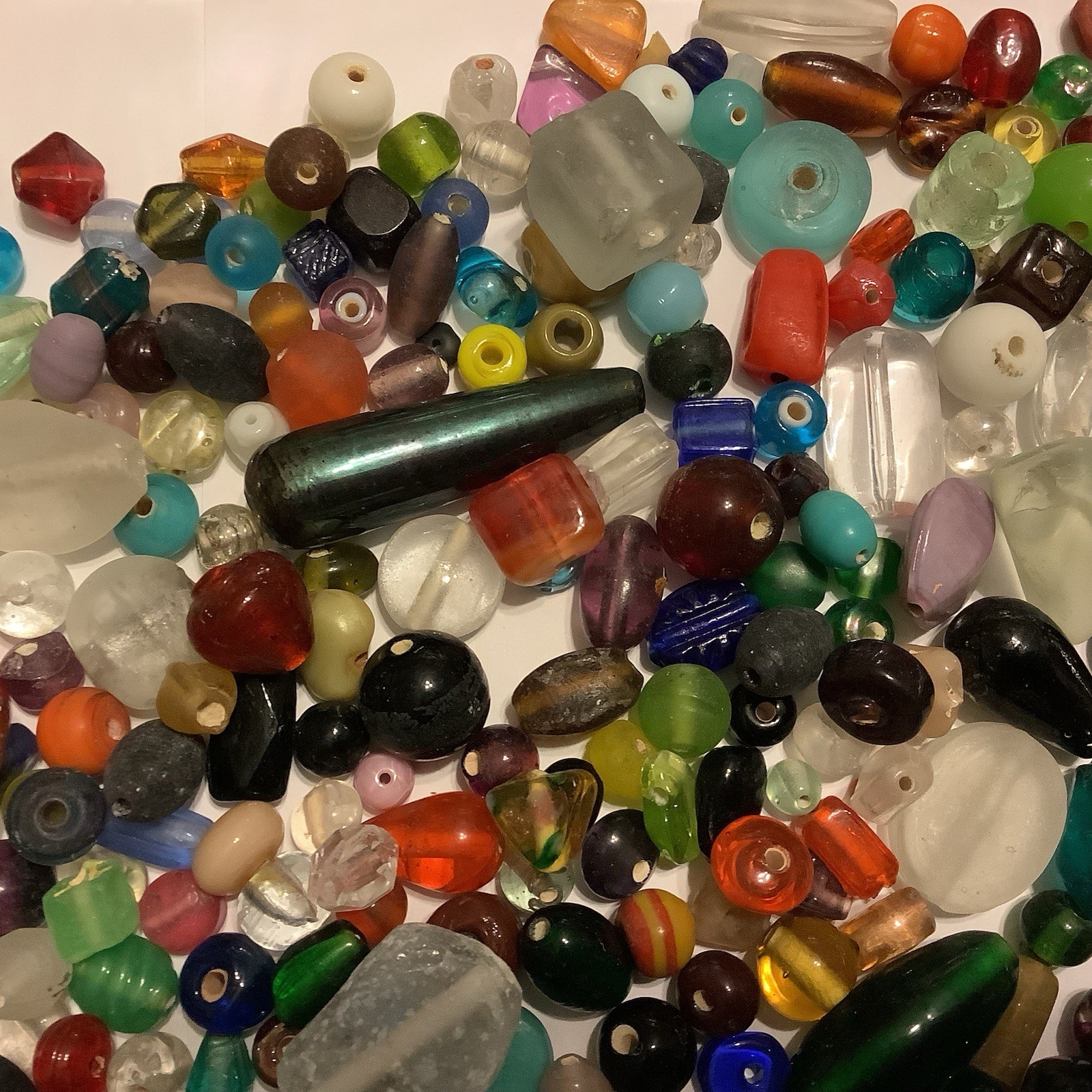 Vintage Glass Beads Mixed Assortment 2 lbs. Art Crafts And Jewelry Making