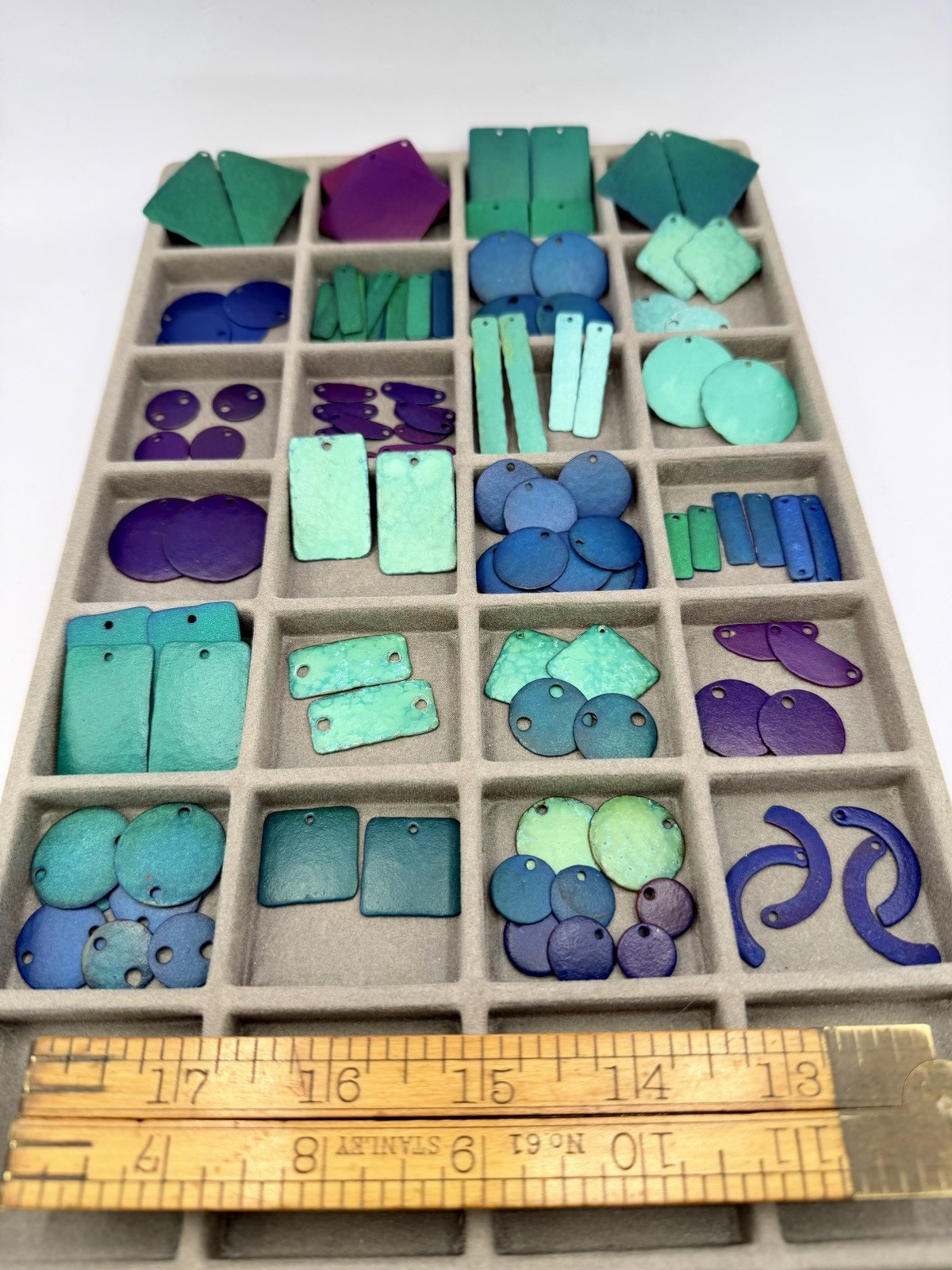 125+ Pcs Vintage Artisan Metal Enamel Pendants Charms Craft Findings Purple Blue