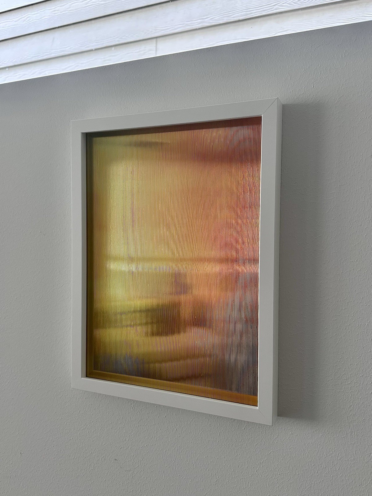 Original Wall Art – Iridescent Fluted Acrylic – Framed 12×16 Home Decor