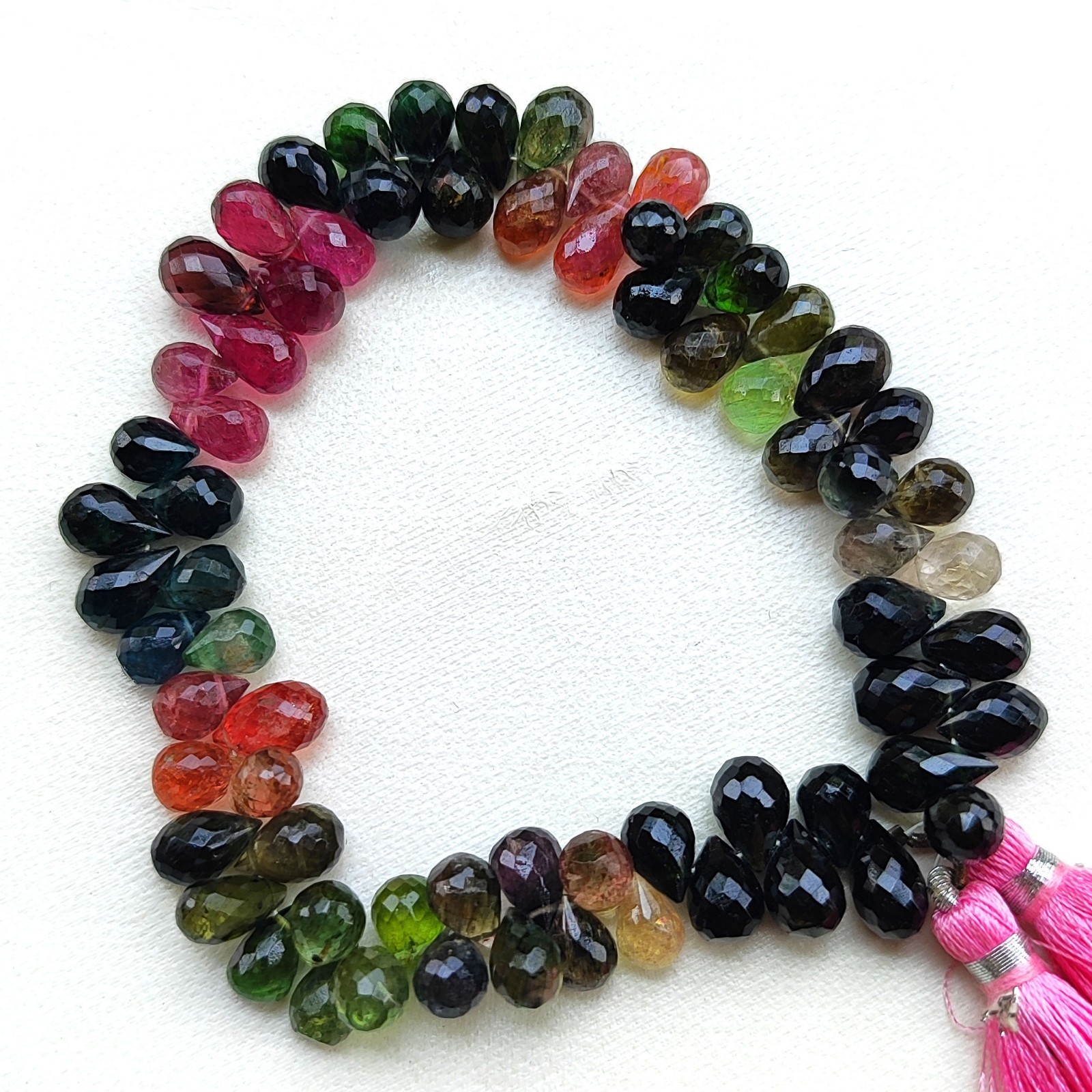 Natural Tourmaline Gemstone 9×6 to 10×7 mm Size Faceted Teardrop Beads 9″ Strand