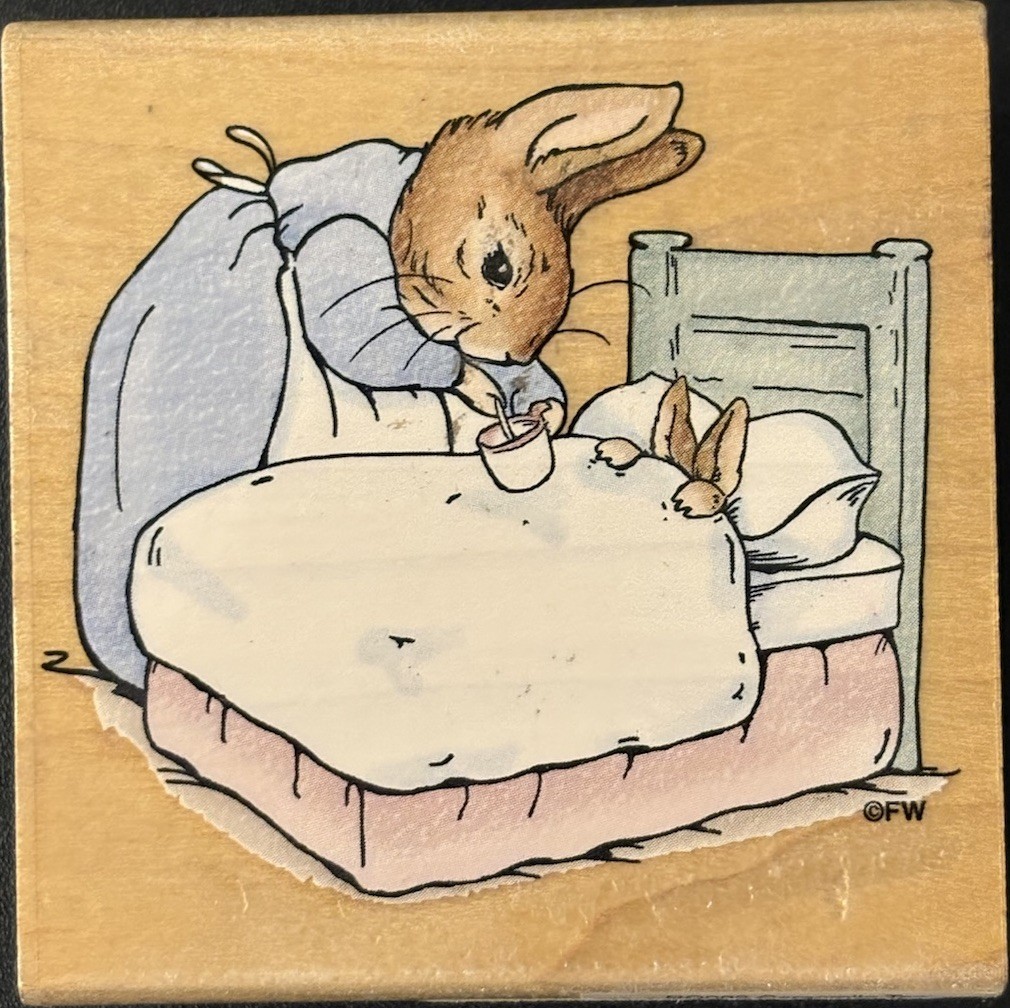Stampendous Beatrix Potter Chamomile Tea Rubber Stamp