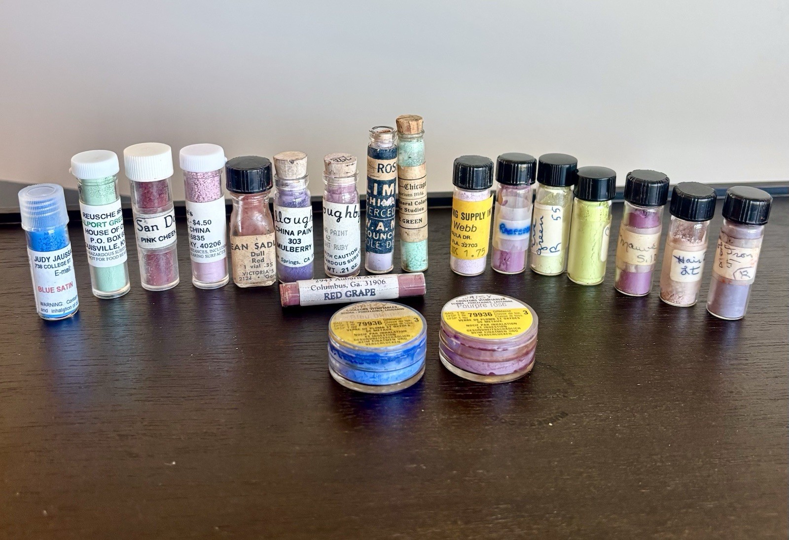 Vintage Ceramic Porcelain China Paint Powder Lot Reusche Enamel Pigments Colors
