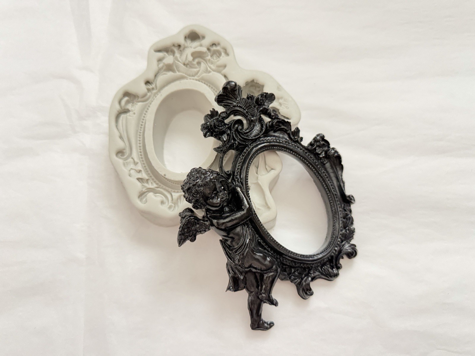 Baroque Cherub Frame Silicone Mold Gothic Angel Resin Mold DIY