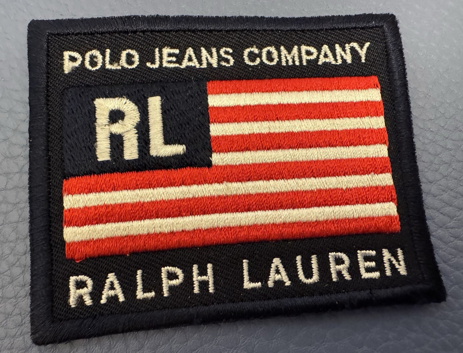 Ralph Lauren Polo Jeans Company Embroidered Flag Patch Mint New Old Stock RL