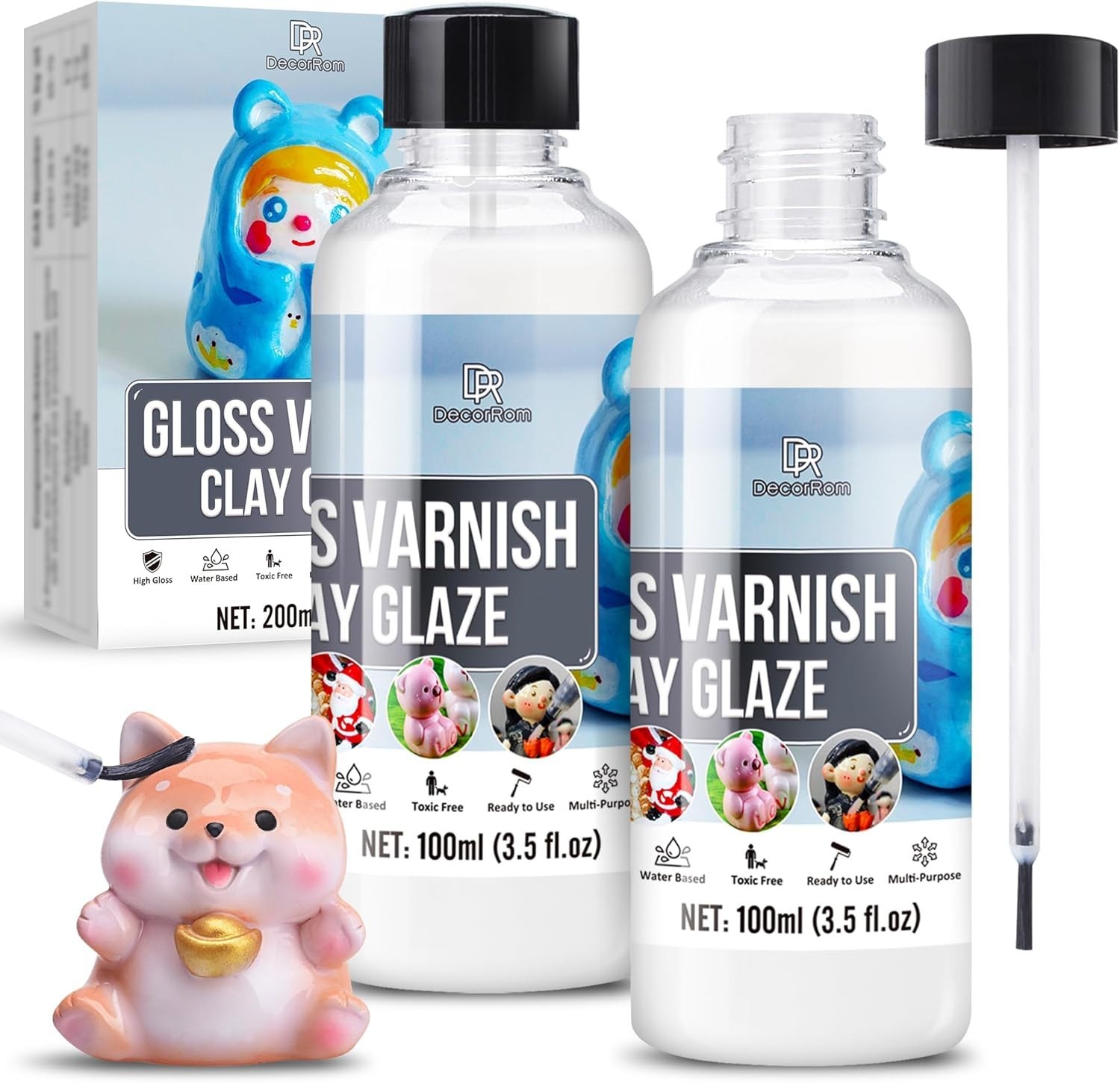 Non-Toxic 7oz Clay Varnish – Scratch-Resistant High-Gloss Finish for Artists