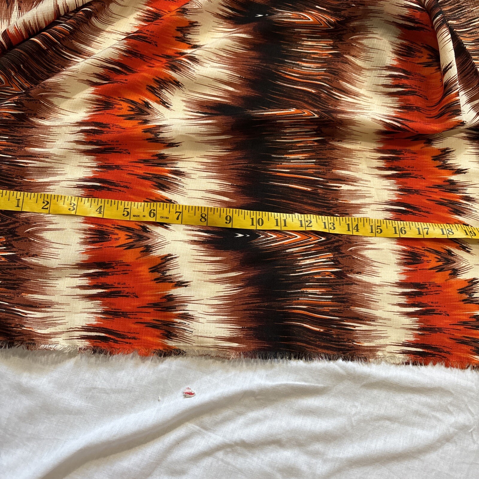 Apparel Fabric Lt Wt Polyester Orange Brown For Dress, Tops 2.33 Yd 57″ Frm Togo