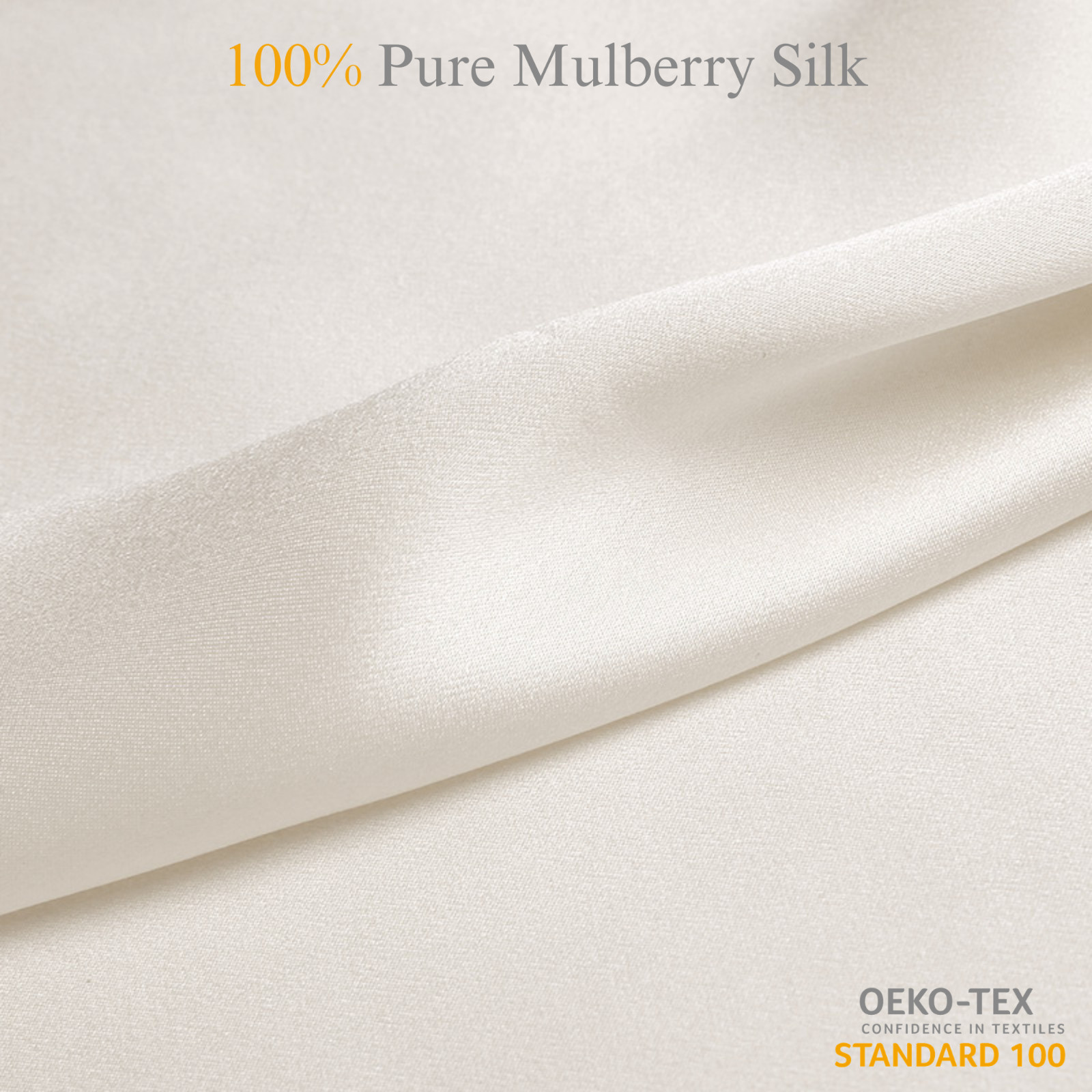 White 100% Pure Mulberry Silk Fabric by the Yard