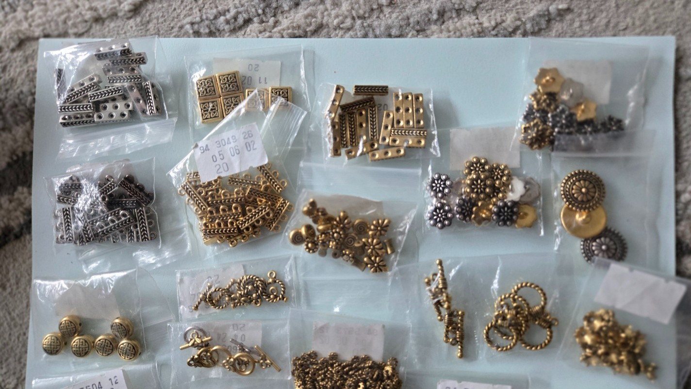 Gold & Silver Tone Lot Connectors Bead spacers, caps Jewelry Making Supplies