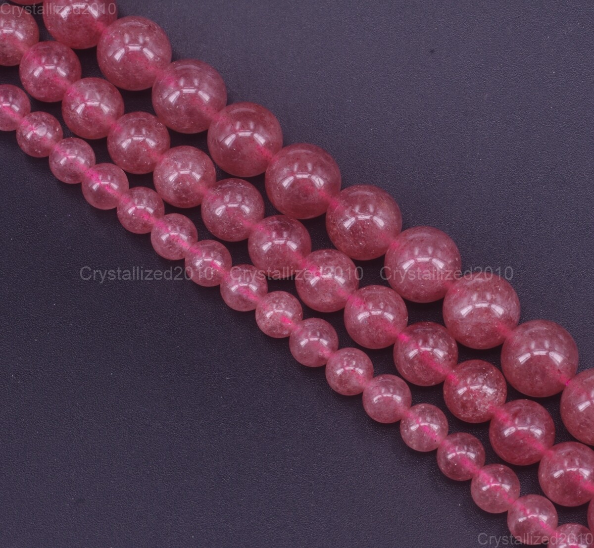 Natural Strawberry Quartz Gemstone Round Loose Beads 4mm 6mm 8mm 10mm 12mm 16″