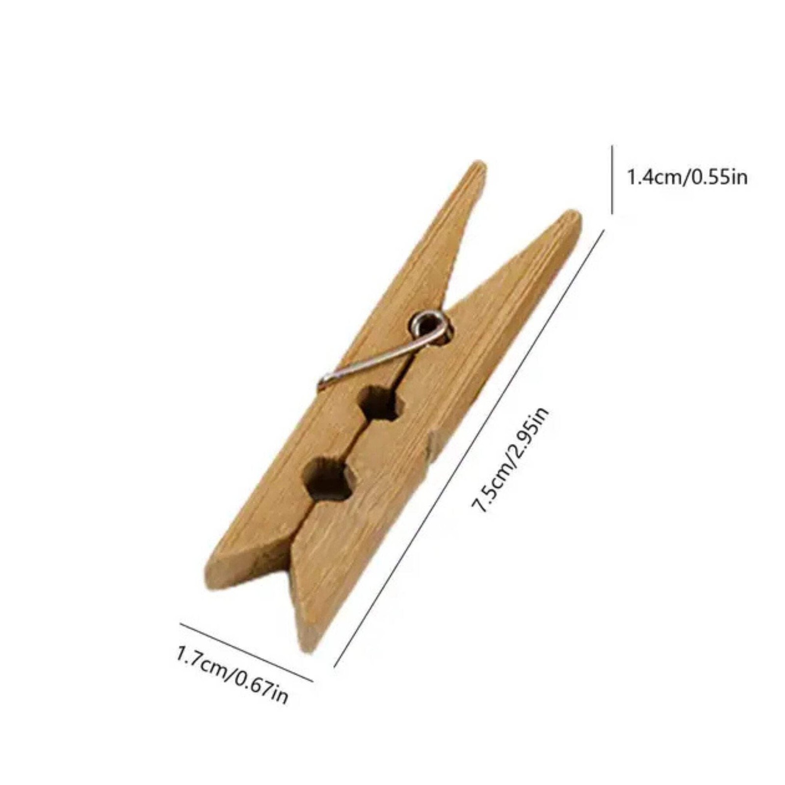 Eco-Friendly Strong Grip Bamboo Clothespins: 24 Pack