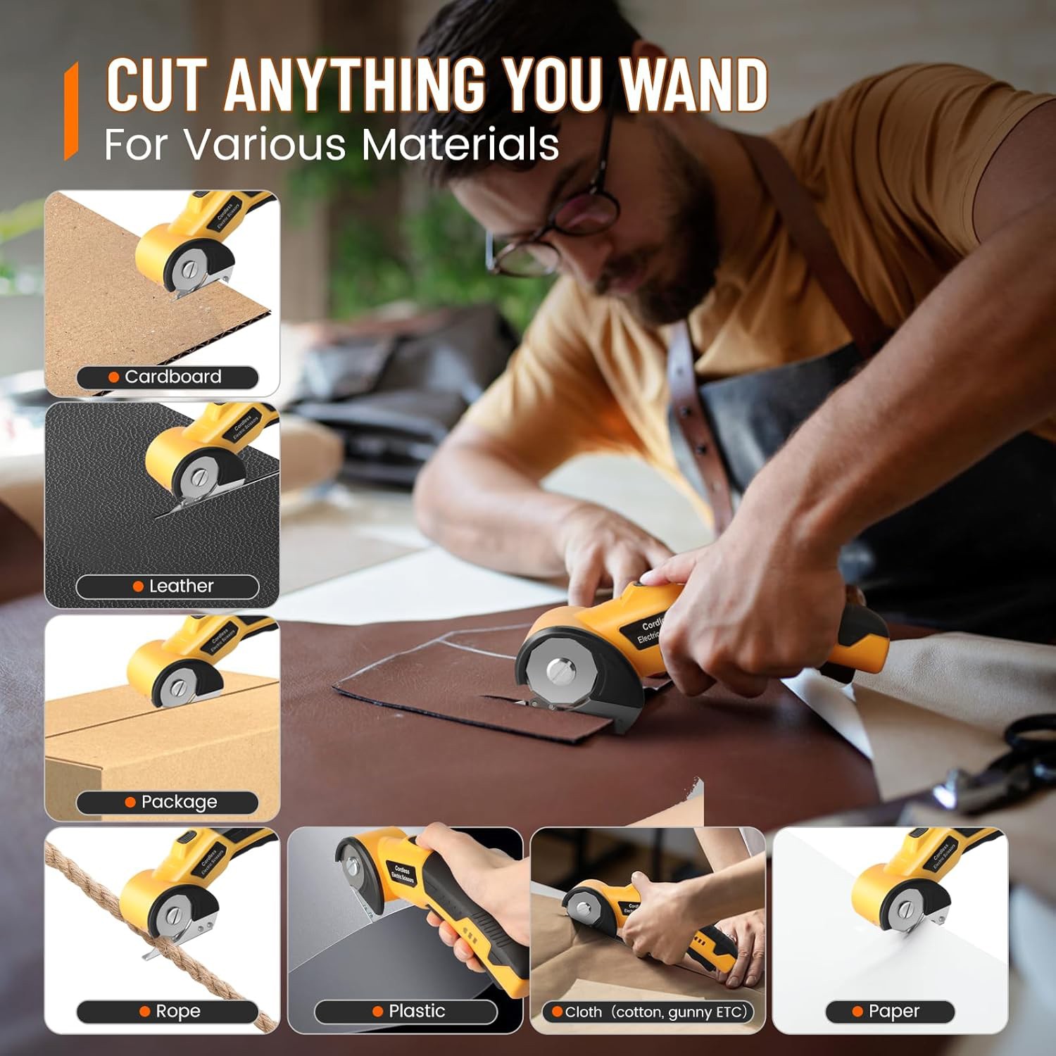 Cordless Electric Scissors, 4V Cardboard Cutter,Box Cutter Fabric Scissor Cutter
