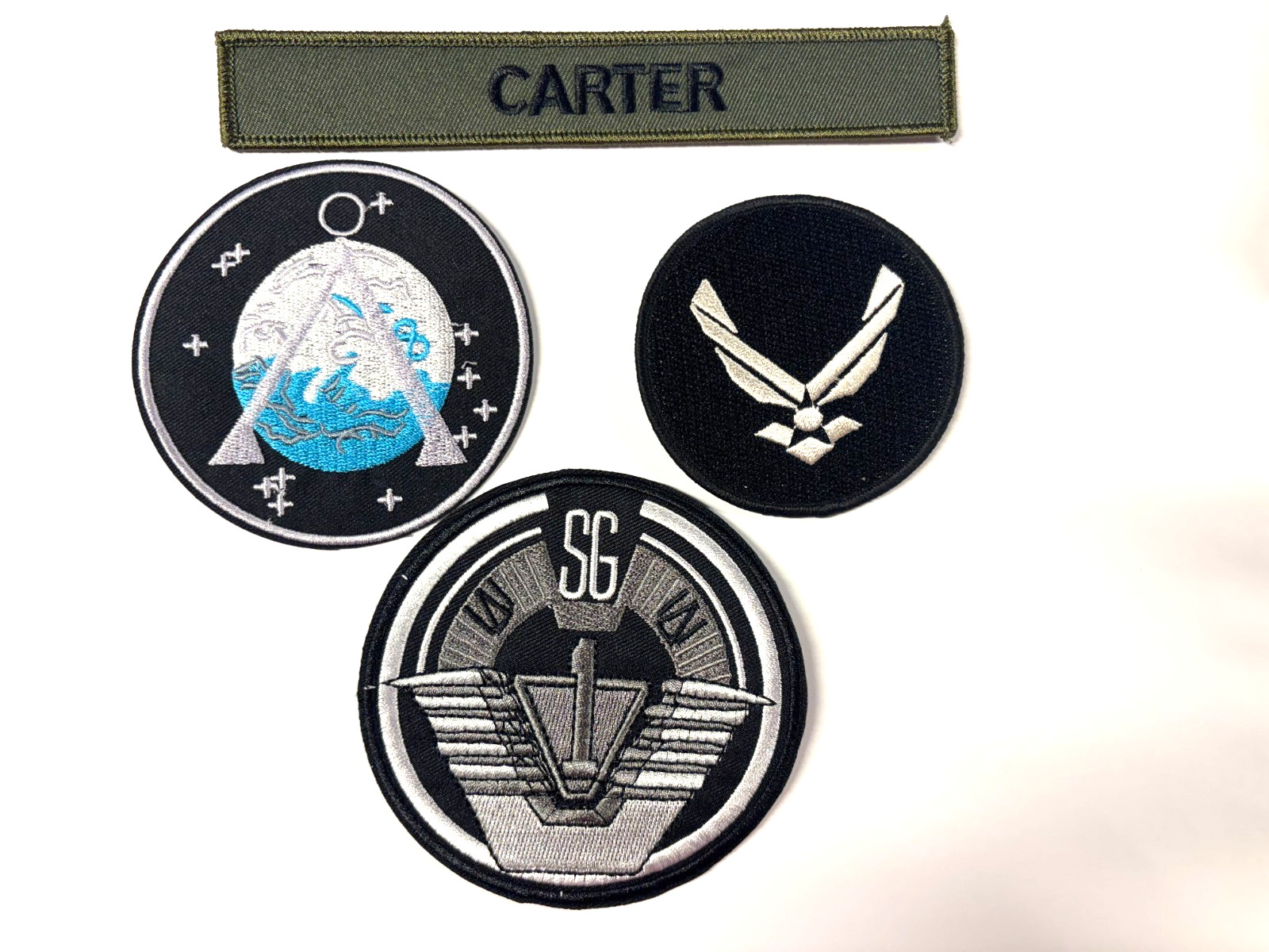 Stargate SG-1 Carter Uniform Screen Accurate Patch Set of 4 SIZES 2″ TO 7″