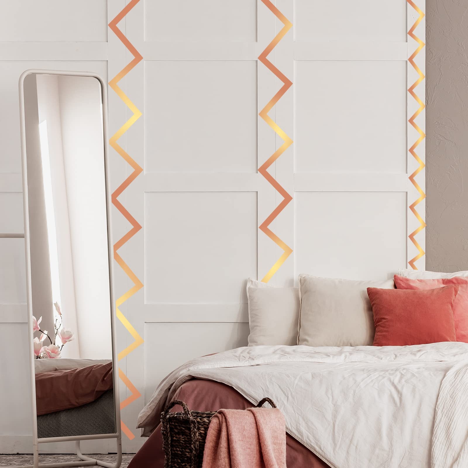 Zonon 3 Sizes Gold Trim Self Adhesive Foil Tape, 5/10/15mm, Rose