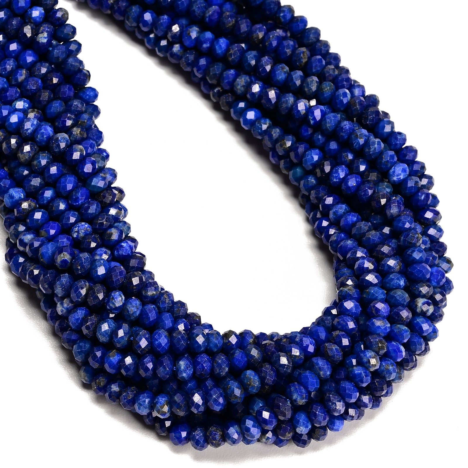 Natural Lapis Lazuli Faceted Rondelle Beads Size 2x3mm 3x4mm 4x5mm 15.5″ Strand