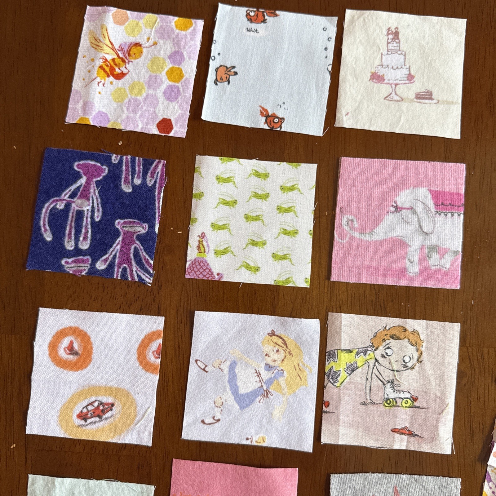 Heather Ross Fabric 125 Pc Mini Charm Set Rotary Cut W/Rare & HTF Pieces