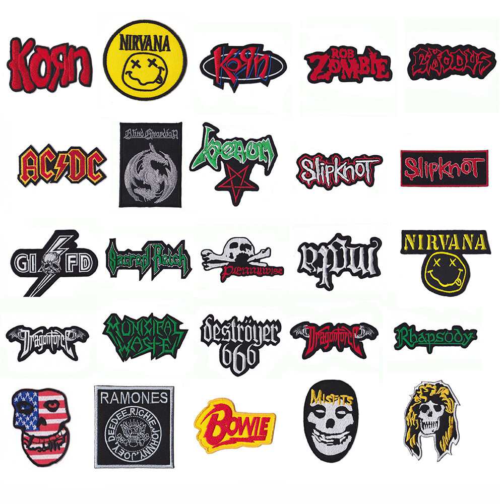 Wholesale Lot Rock Music Mix Band Sew Iron On Embroidery Applique Patch Random