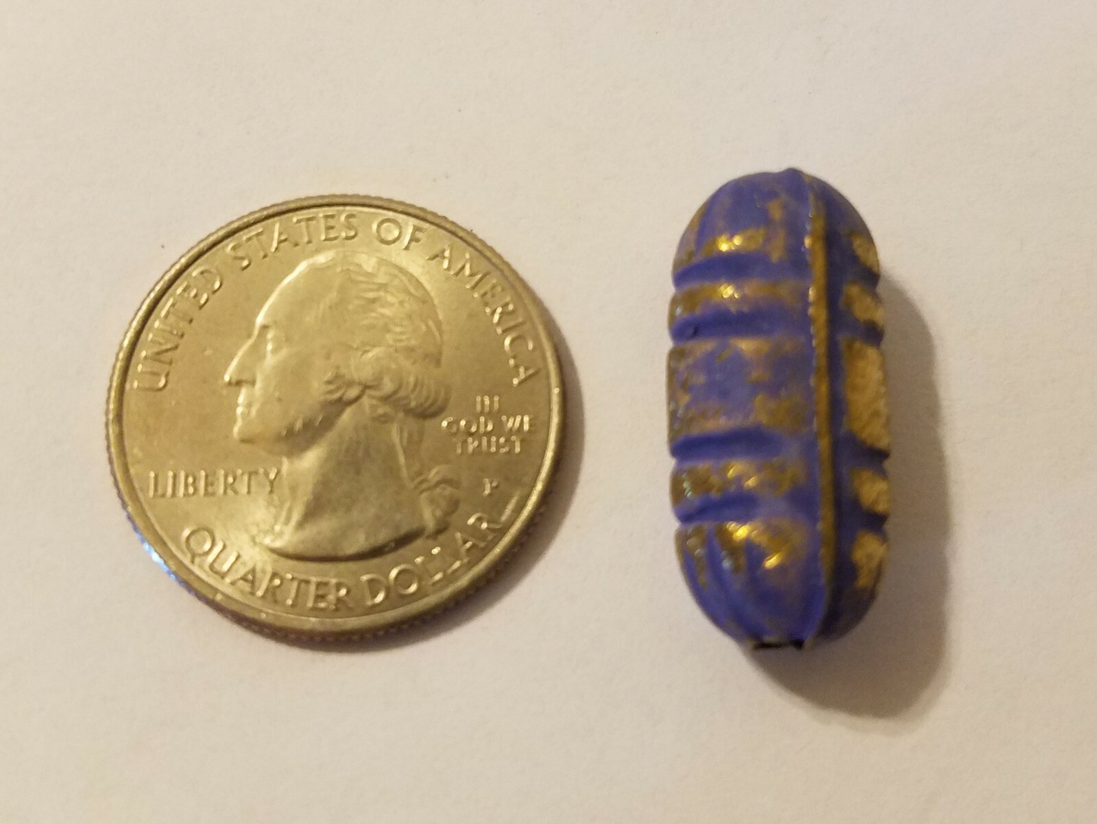 25 Pcs VTG Purple & Gold Grooved Textured Metal 25mm Tube Beads Crafts, Jewelry