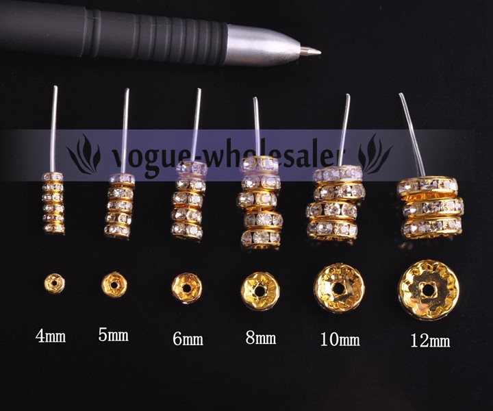 Wholesale Czech Crystal Rhinestone Rondelle Loose Spacer Beads 4/5/6/8/10/12mm