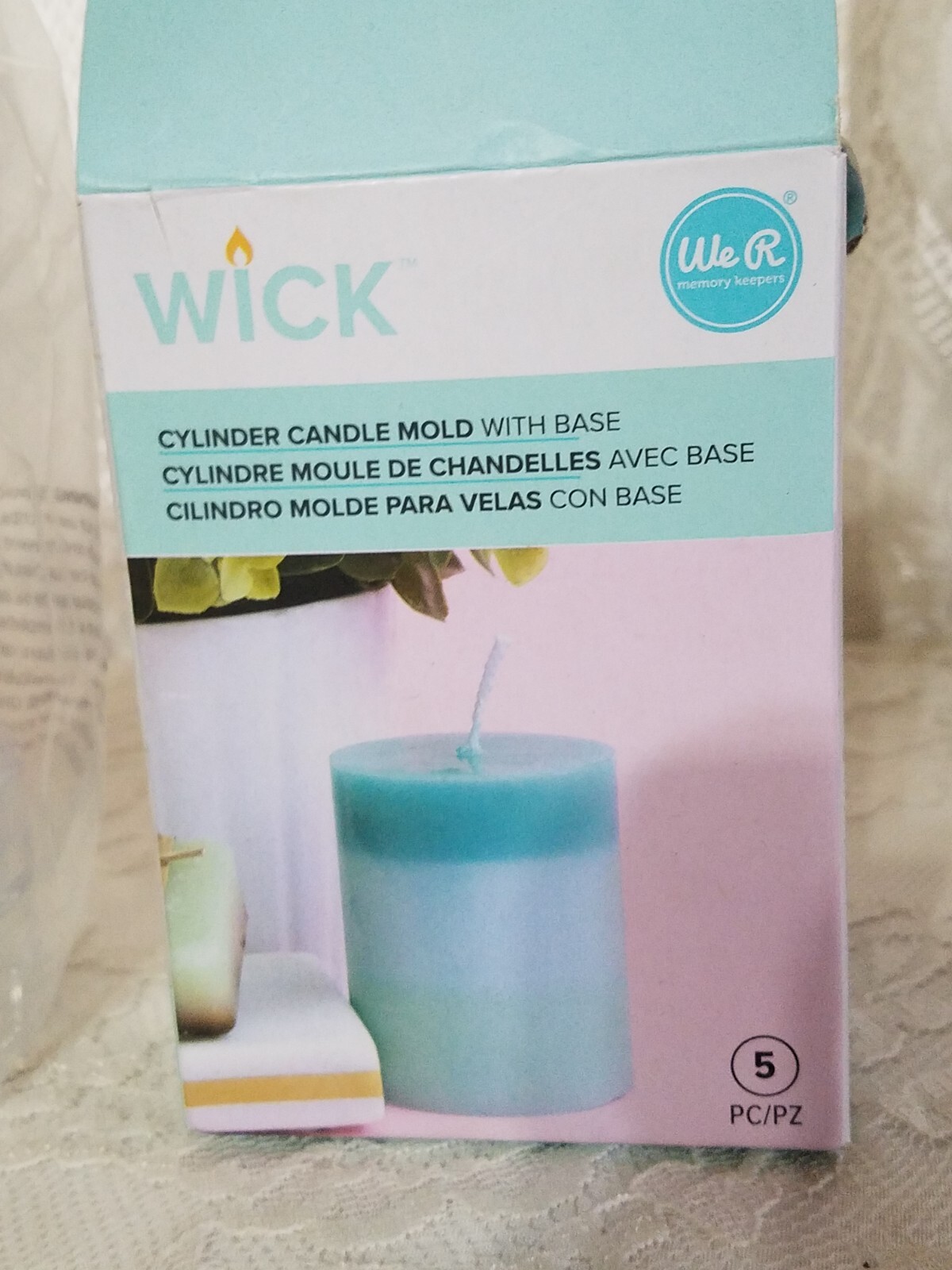 Wick We R Memory Keepers Small Cylinder Candle Mold Plastic 2.32″ x 3.03″