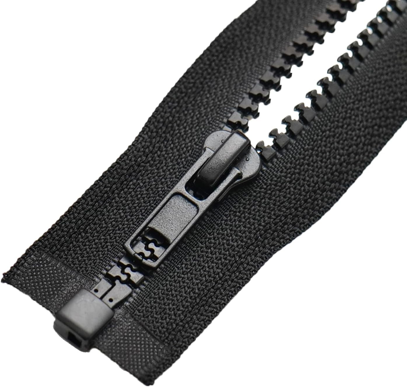 Sawoake 2PCS #5 24 Inch Separating Jacket Zippers for Sewing 24 in, Black