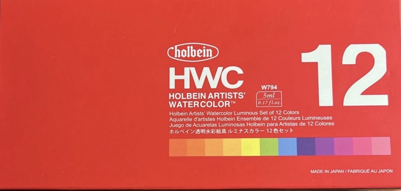 Holbein HWC Artists’ Watercolor – .17 Fl Oz/5ml – W794 – 12 Colors – Brand New