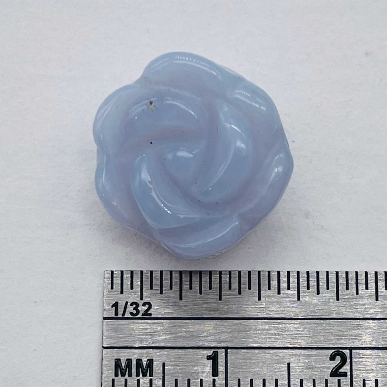 Blue Lace Agate Rose Flower Bead | 10×9-12x9mm | Lavender | Rose | 1 Bead |