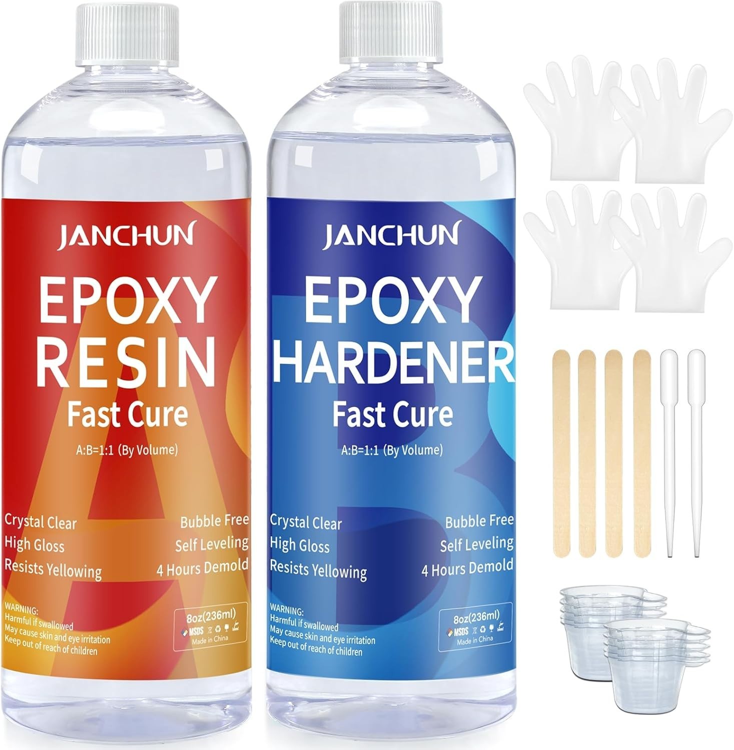 Durable Crystal Clear Epoxy Resin 16oz – Self-Leveling & UV Resistant for Art